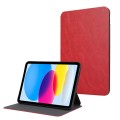 For iPad 10th Gen 10.9 2022 Simple Crazy Horse Leather Tablet Case(Red)