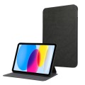 For iPad 10th Gen 10.9 2022 Simple Crazy Horse Leather Tablet Case(Black)