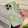 For iPhone 15 Pro Max PC Phone Case(Green Flower)