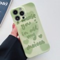 For iPhone 15 Pro PC Phone Case(Green Text)