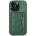 For iPhone 15 Pro Max Leather Card Holder TPU Phone Case(Dark Green)