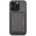 For iPhone 15 Pro Max Leather Card Holder TPU Phone Case(Black)