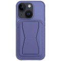 For iPhone 15 Leather Card Holder TPU Phone Case(Light Purple)