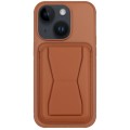 For iPhone 15 Leather Card Holder TPU Phone Case(Brown)
