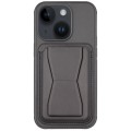 For iPhone 15 Leather Card Holder TPU Phone Case(Black)