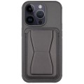 For iPhone 14 Pro Leather Card Holder TPU Phone Case(Black)