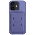 For iPhone 12 Leather Card Holder TPU Phone Case(Light Purple)