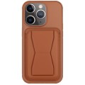 For iPhone 11 Pro Max Leather Card Holder TPU Phone Case(Brown)