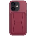For iPhone 11 Leather Card Holder TPU Phone Case(Wine Red)