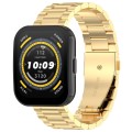 For Amazfit Bip 5 Three Strains Stainless Steel Watch Band(Gold)