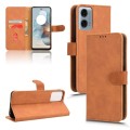 For Motorola Moto G Power 5G 2024 Skin Feel Magnetic Flip Leather Phone Case(Brown)