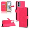 For Motorola Moto G34 5G Skin Feel Magnetic Flip Leather Phone Case(Rose Red)