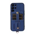 For Samsung Galaxy S23 Ultra 5G ABEEL Carbon Fiber RFID Card Holder Phone Case(Blue)