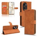 For Honor 100 Pro 5G Skin Feel Magnetic Flip Leather Phone Case(Brown)