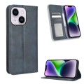 For iPhone 15 Magnetic Buckle Retro Texture Leather Phone Case(Blue)