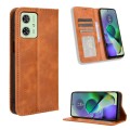 For Motorola Moto G54 5G Magnetic Buckle Retro Texture Leather Phone Case(Brown)