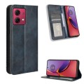 For Motorola Moto G84 5G Magnetic Buckle Retro Texture Leather Phone Case(Blue)