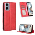 For Motorola Moto G Power 5G 2024 Magnetic Buckle Retro Texture Leather Phone Case(Red)