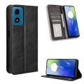 For Motorola Moto G04 / G24 Magnetic Buckle Retro Texture Leather Phone Case(Black)