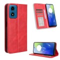 For Motorola Moto G04 / G24 Magnetic Buckle Retro Texture Leather Phone Case(Red)