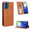 For Motorola Moto G04 / G24 Magnetic Buckle Retro Texture Leather Phone Case(Brown)