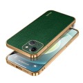 For iPhone 15 SULADA TPU + Litchi Texture Leather Phone Case(Green)