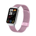 For Xiaomi Mi Band 8 Pro 18mm Steel Mesh Buckle Metal Watch Band(Rose Pink)