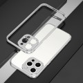 For iPhone 15 Pro Max Aurora Series Lens Protector + Metal Frame Phone Case(Silver)