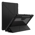 For Samsung Galaxy Tab S9 FE+ NILLKIN Bumper Pro Multi-angle Folding Style Tablet Leather Case(Black