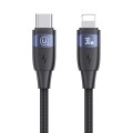 USAMS US-SJ634 U85 1.2m Type-C to 8 Pin PD30W Aluminum Alloy Fast Charging & Data Cable(Black)