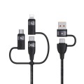 USAMS US-SJ645 U85 1.2m PD100W 6 in 1 Alloy Multifunctional Fast Charging Cable(Black)