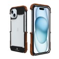 For iPhone 15 Plus R-JUST Ironwood Generation Metal + Wood Phone Case