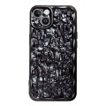 For iPhone 14 Electroplated 3D Stone Texture TPU Phone Case(Black)