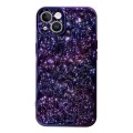 For iPhone 14 Electroplated 3D Stone Texture TPU Phone Case(Dazzling Purple)