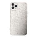 For iPhone 14 Pro Electroplated 3D Stone Texture TPU Phone Case(White)