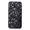 For iPhone 14 Pro Max Electroplated 3D Stone Texture TPU Phone Case(Black)