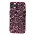 For iPhone 14 Pro Max Electroplated 3D Stone Texture TPU Phone Case(Rose Gold)