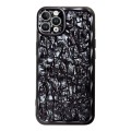 For iPhone 13 Pro Electroplated 3D Stone Texture TPU Phone Case(Black)