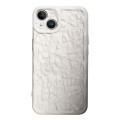 For iPhone 13 Electroplated 3D Stone Texture TPU Phone Case(White)