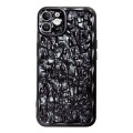 For iPhone 12 Electroplated 3D Stone Texture TPU Phone Case(Black)