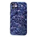 For iPhone 11 Electroplated 3D Stone Texture TPU Phone Case(Blue)