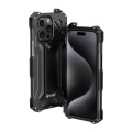 For iPhone 15 Pro R-JUST RJ17 Shockproof Armor Metal Phone Case(Black)