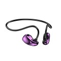 A60 Open Air Conduction Built-in Microphone Wireless Bluetooth Neckband Earphone(Purple)