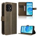 For UMIDIGI G5 Mecha Diamond Texture Leather Phone Case(Brown)