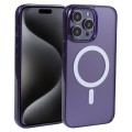 For iPhone 15 Pro Max GEBEI MagSafe Magnetic Transparent Phone Case(Purple)