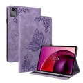 For Lenovo Tab M11/Xiaoxin Pad 11 2024 Butterfly Flower Embossed Leather Tablet Case(Purple)
