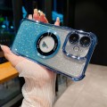 For iPhone 12 6D Electroplating Gradient Glitter Armor Magsafe Phone Case(Blue)
