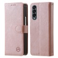 For Samsung Galaxy Z Fold4 5G Skin Feeling Oil Leather Texture PU + TPU Phone Case(Champagne)