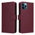 For iPhone 12 Pro Max BETOPNICE BN-005 2 in 1 Detachable Imitate Genuine Leather Phone Case(Wine Red