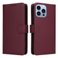 For iPhone 13 Pro Max BETOPNICE BN-005 2 in 1 Detachable Imitate Genuine Leather Phone Case(Wine Red